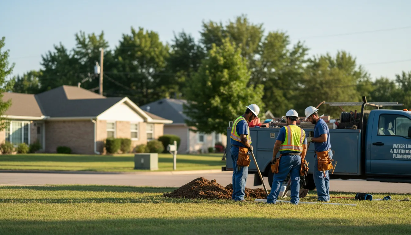 Residential water line and bathroom plumbing service in De Soto, WI